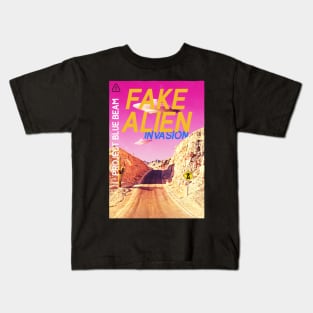 Fake Alien Invasion Project Blue Beam UFO Kids T-Shirt